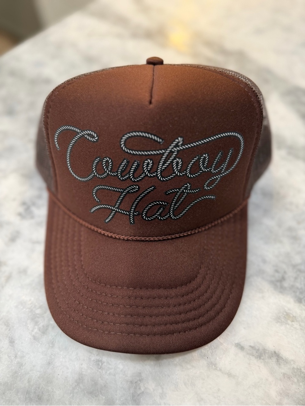 OTTO Brown 'Cowboy Hat' Embroidered Trucker Cap